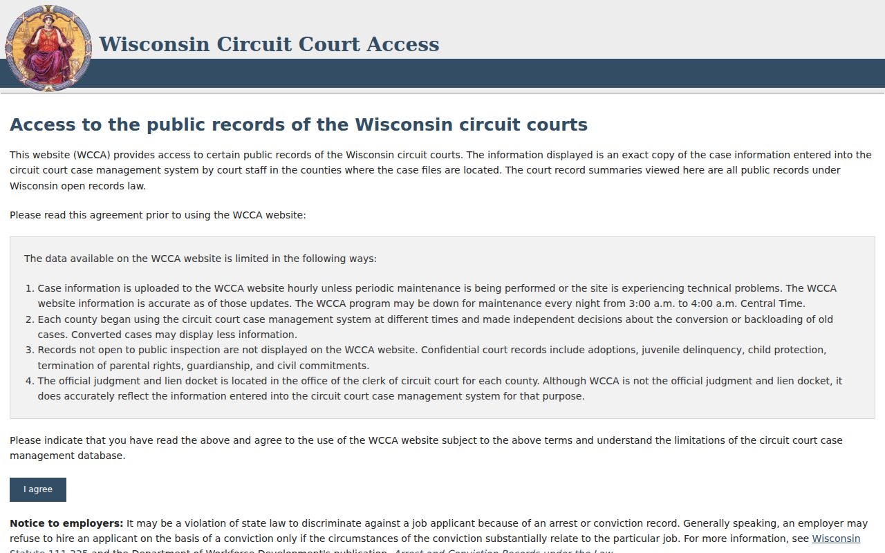 Washburn County docket search WCCA portal