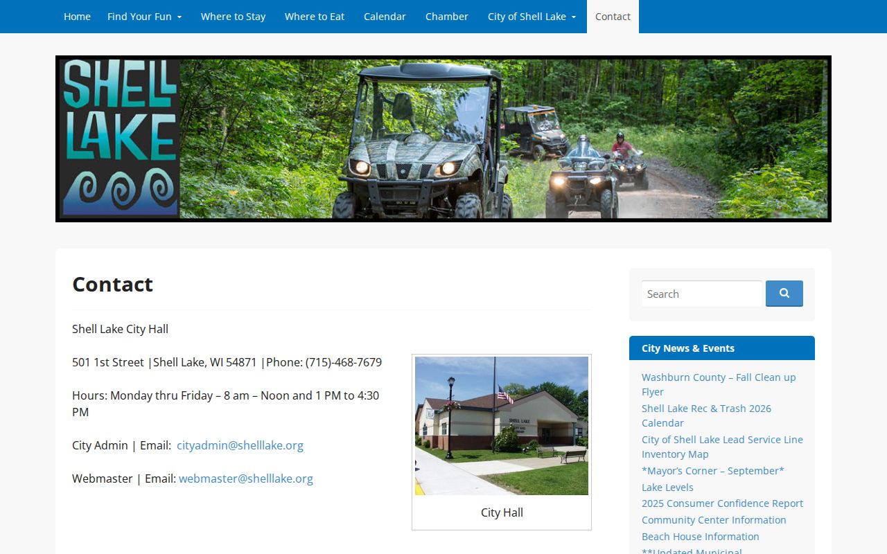 Shell Lake court records contact information from the official city source